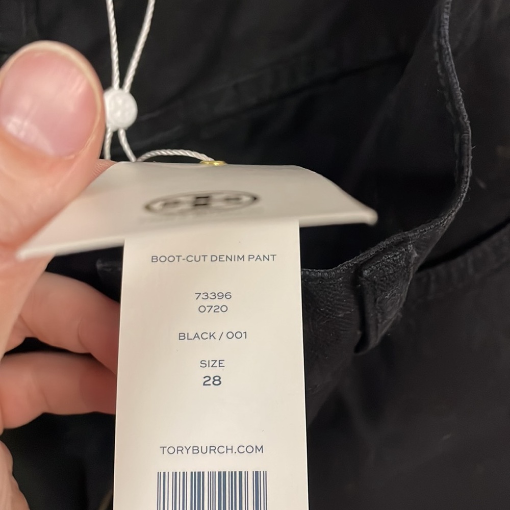 Tory Burch Black Jeans Book Cut Denim - Picture 5 of 5
